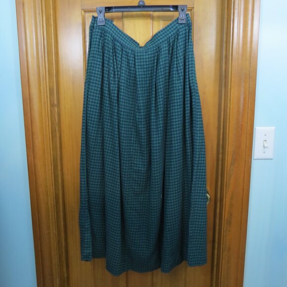 Orvis Navy & Green Check Skirt Flannel A-Line Soft Pleats Size 14 - Picture 1 of 6